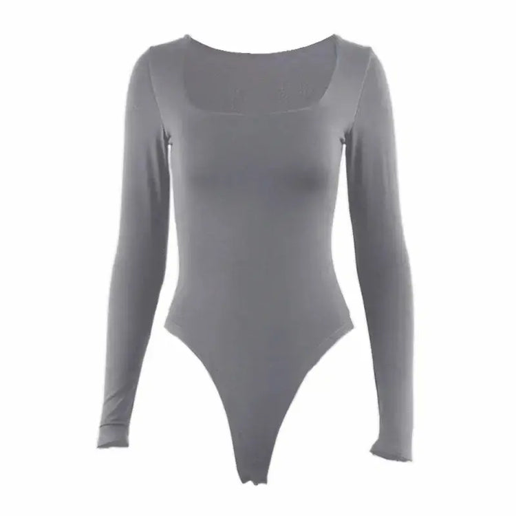 LUXEHAEVEN Square Neck Y2K Bodysuit