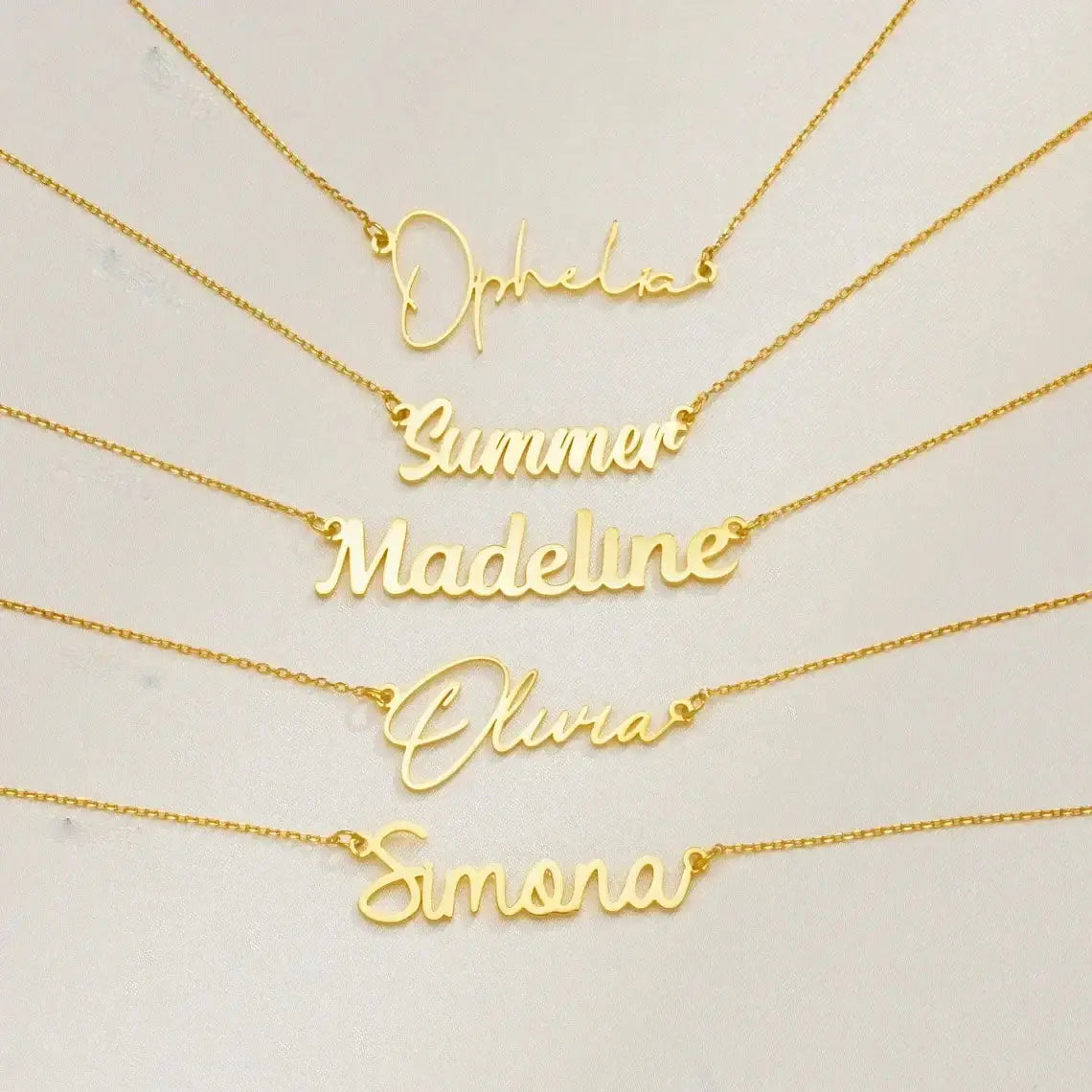 LUXEHAEVEN Custom Name Necklace for Women Personalised Cursive Letter Pendant Stainless Steel Jewelry