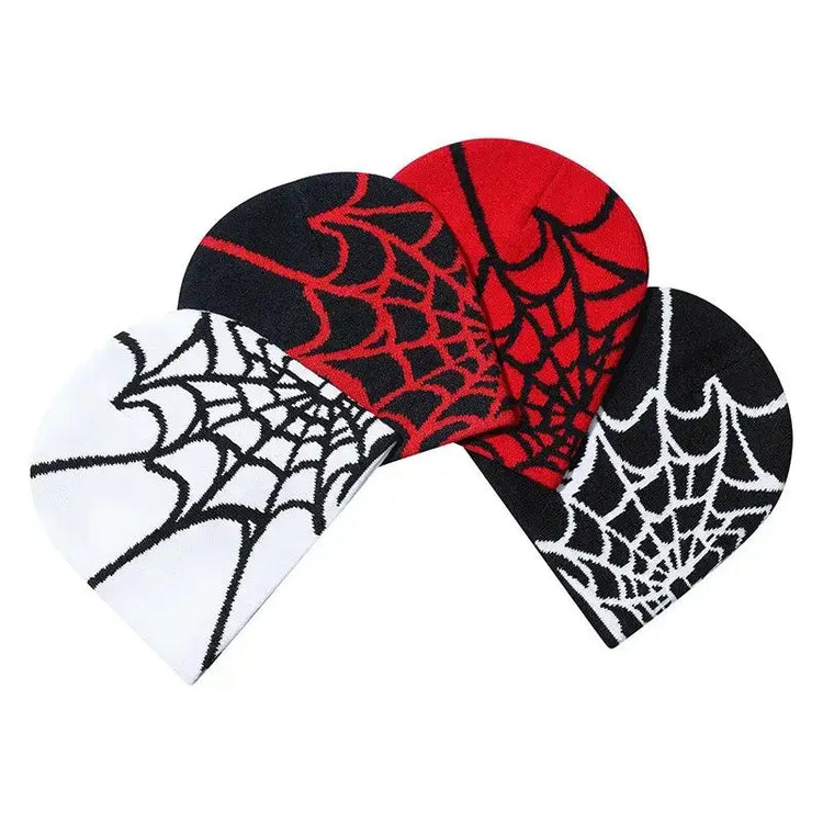 LUXEHAEVEN Spider Web Pattern Knit Hat | Unisex