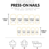 LUXEHAEVEN French Black Border Press On Toenails