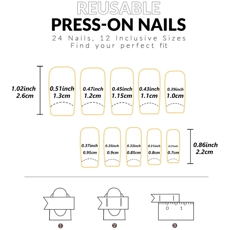 LUXEHAEVEN French Black Border Press On Toenails