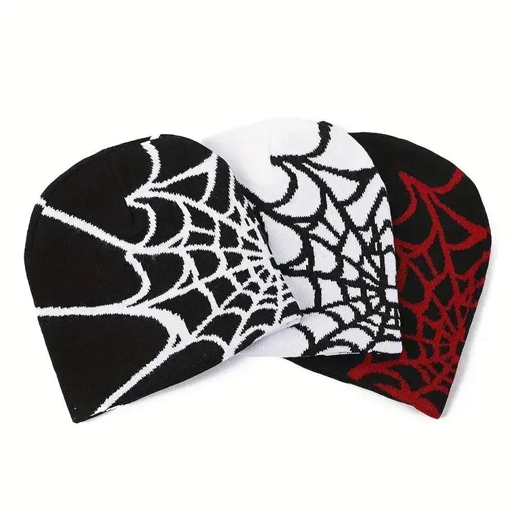 LUXEHAEVEN Spider Web Pattern Knit Hat | Unisex