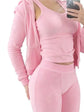 LUXEHAEVEN Elegant Velvet 3 Piece Set for Women