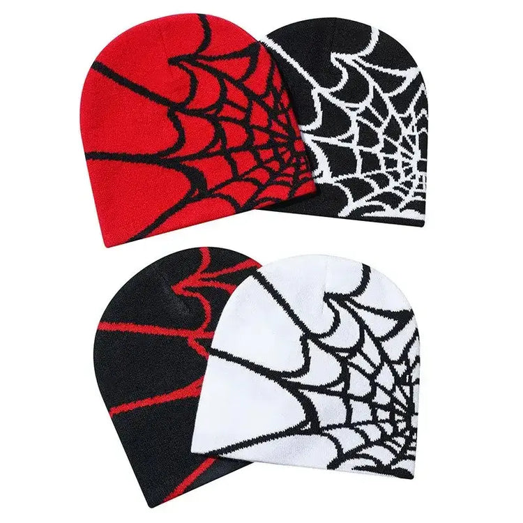 LUXEHAEVEN Spider Web Pattern Knit Hat | Unisex
