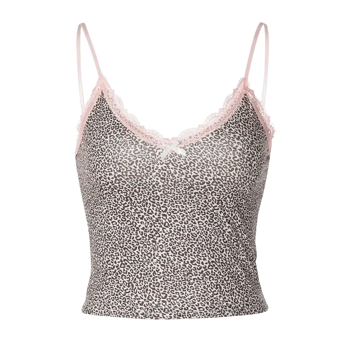 LUXEHAEVEN Leopard Lace Crop Camis