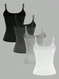 LUXEHAEVEN Solid Strap Camisole Set