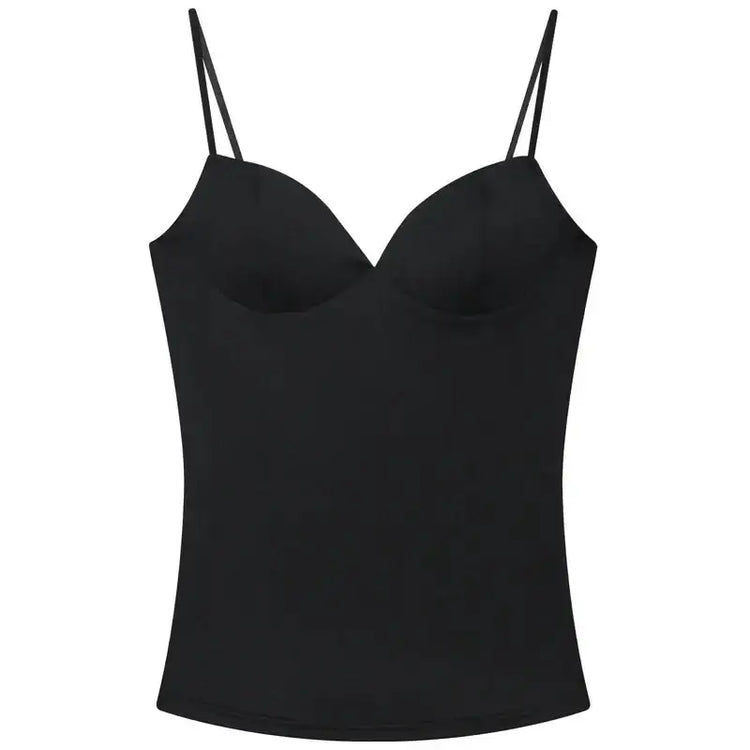LUXEHAEVEN Burgundy Bustier Slip Top