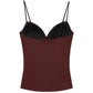 LUXEHAEVEN Burgundy Bustier Slip Top