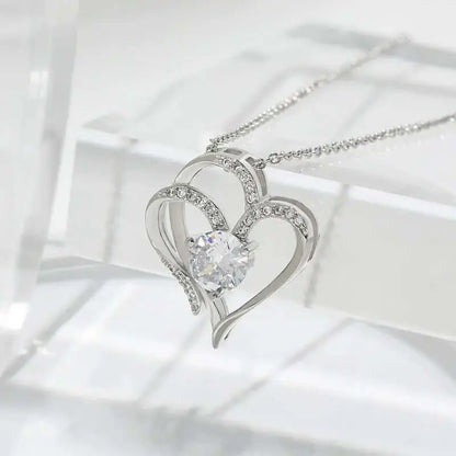 LUXEHAEVEN Necklace With Rhinestones Ins Personalized Heart-shaped Necklace Clavicle Chain Jewelry For Women LuxeHaeven