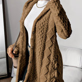 LUXEHAEVEN Warm Hooded Cardigan Coat