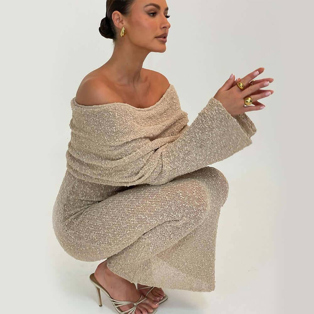 LUXEHAEVEN Stylish One-Shoulder Long Dress for Women LuxeHaeven