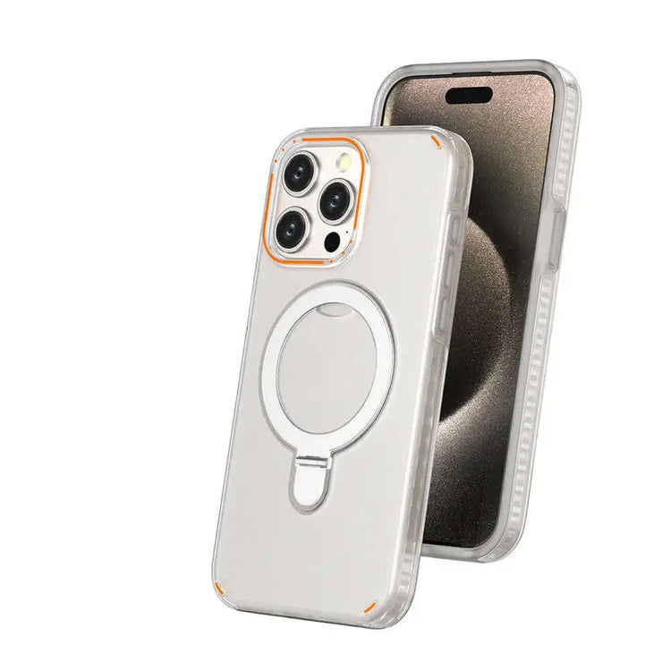 LUXEHAEVEN Colorful Magnetic Bracket Phone Case With Holder Stand Cover For Magesafe Magnetic Transparent Wireless Charge Case For Phone LuxeHaeven