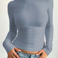 LUXEHAEVEN Women’s Fitted Long-Sleeve T-Shirt - Casual Style