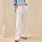 LUXEHAEVEN Linen Comfortable Straight-Leg Pants Women&