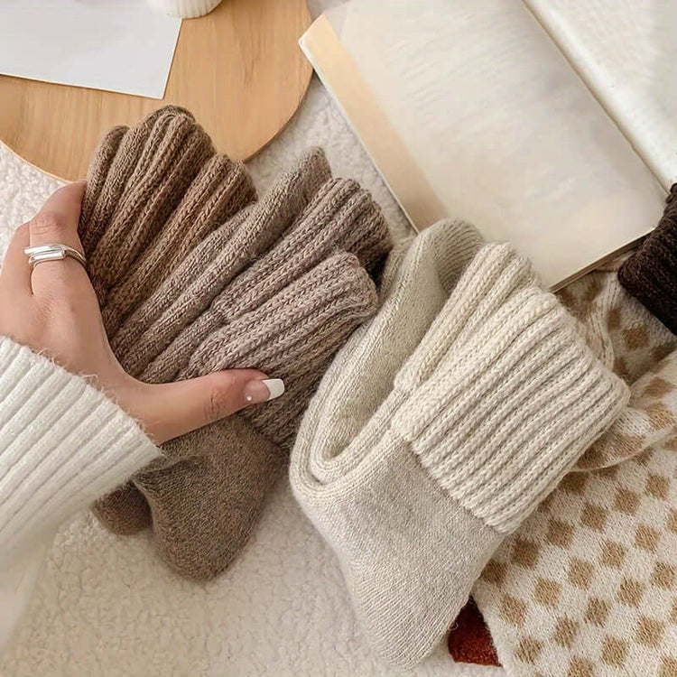 LUXEHAEVEN: 5-Pack Thick Winter Mid-Calf Socks
