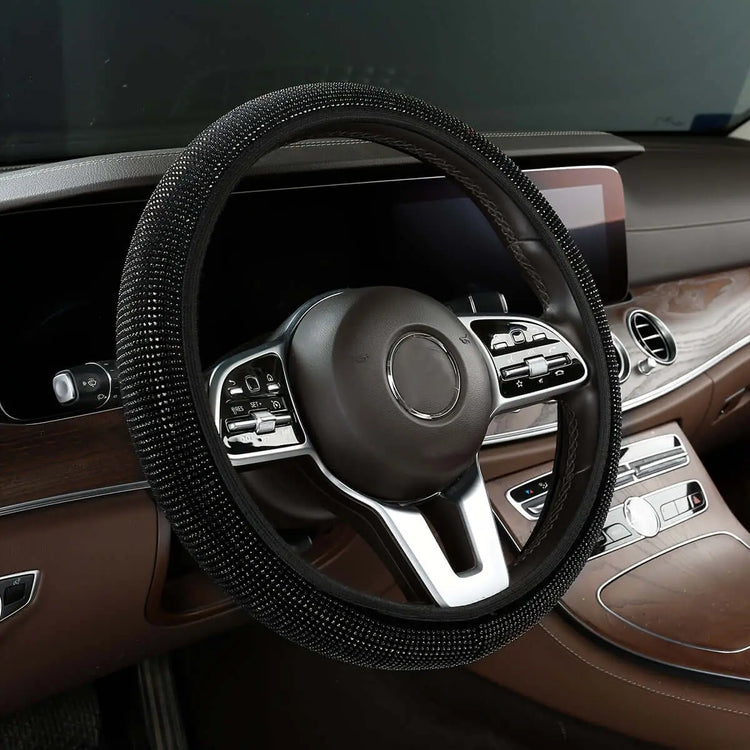 LUXEHAEVEN Luxury Bling Steering Wheel Cover - Stretch Fit