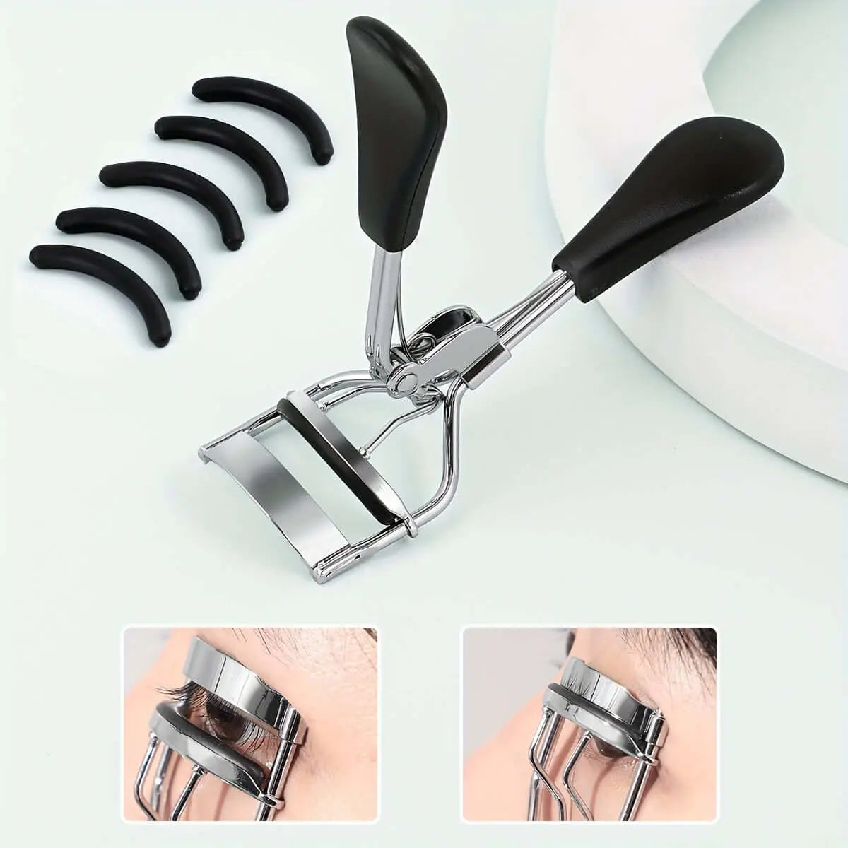 LUXEHAEVEN Eyelash Curler & 15 Pads - Perfect Curling Tool