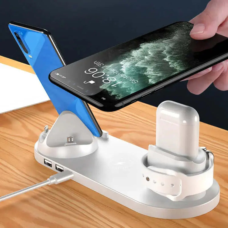 LUXEHAEVEN Wireless Charger For IPhone Fast Charger For Phone Fast Charging Pad For Phone Watch 6 In 1 Charging Dock Station LuxeHaeven