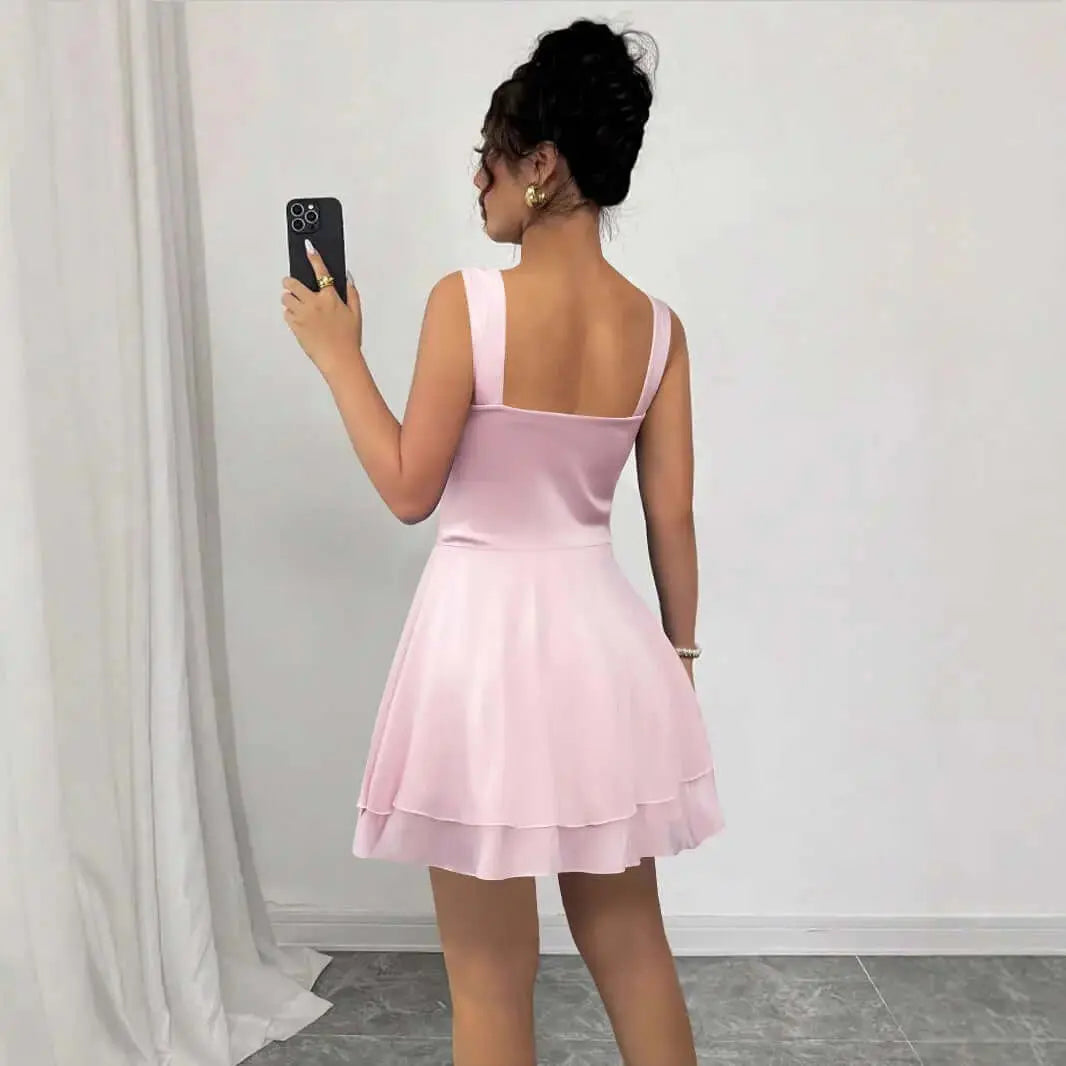 LUXEHAEVEN Fashionable Casual Sleeveless Strap Womens Dress
