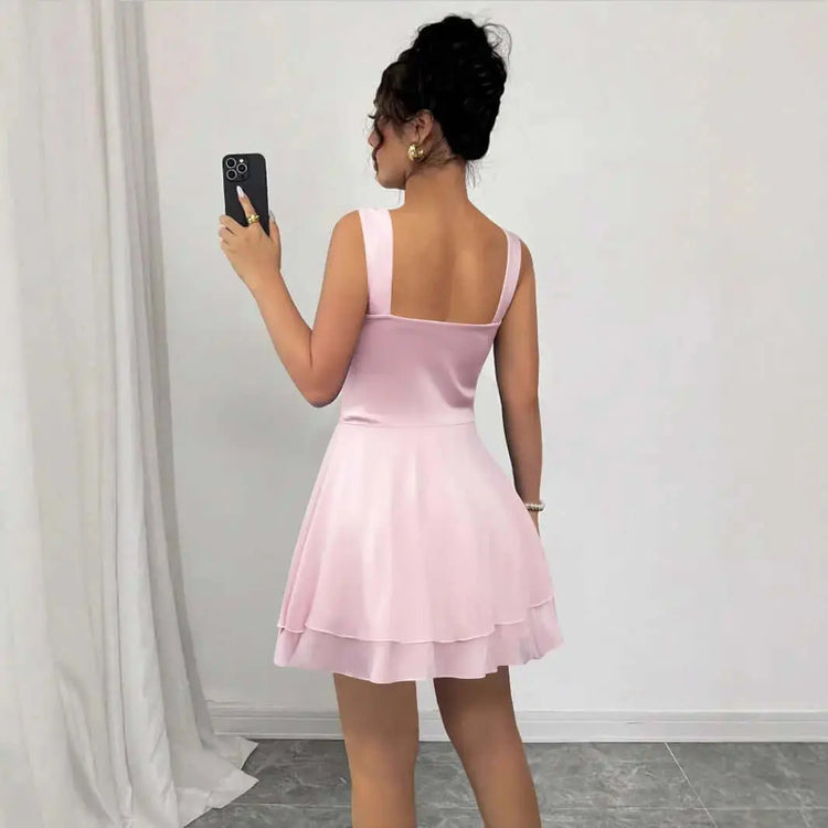LUXEHAEVEN Fashionable Casual Sleeveless Strap Womens Dress