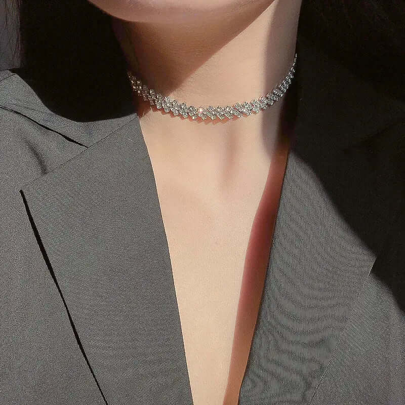 LUXEHAEVEN Full Rhinestone Necklace Necklace Clavicle Chain Necklace LuxeHaeven