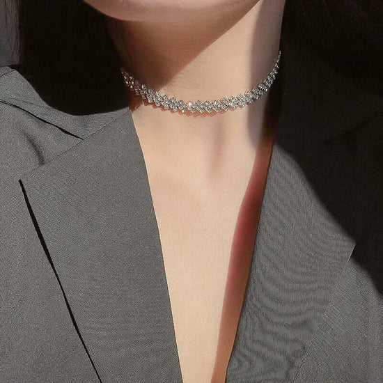 LUXEHAEVEN Full Rhinestone Necklace Necklace Clavicle Chain Necklace LuxeHaeven