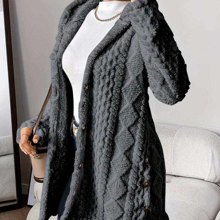 LUXEHAEVEN Warm Hooded Cardigan Coat
