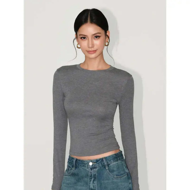 LUXEHAEVEN Slimming Figure-hugging Solid-color Base Top For Women LuxeHaeven