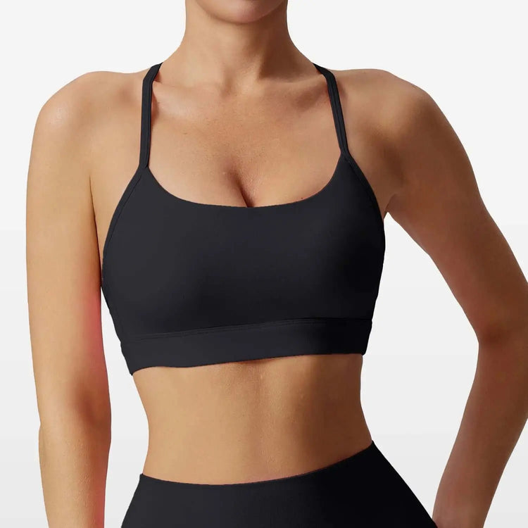 LUXEHAEVEN Womens Solid-Colored Versatile Thin-Strap Shock-Absorbing Quick-Drying Yoga Tank Top LuxeHaeven