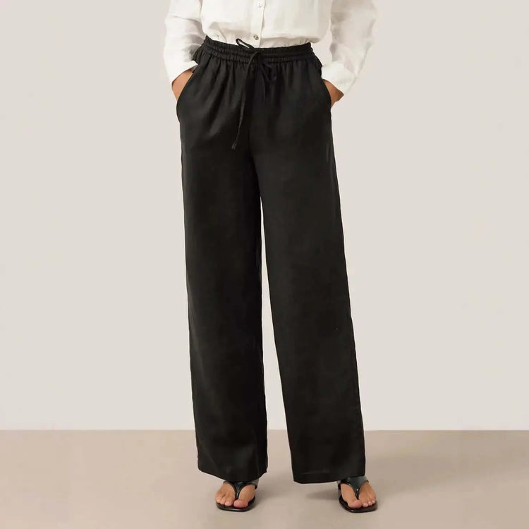 LUXEHAEVEN Linen Comfortable Straight-Leg Pants Women&