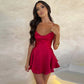 LUXEHAEVEN Sexy Suspender Skirt For Women Elegant Slim Strap Satin Backless Lace Up A-Line Short Dress Lady LuxeHaeven