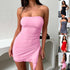 LUXEHAEVEN Y2K Tube-top Split Dress Summer Ins Fashion Backless Short Dresses For Women LuxeHaeven