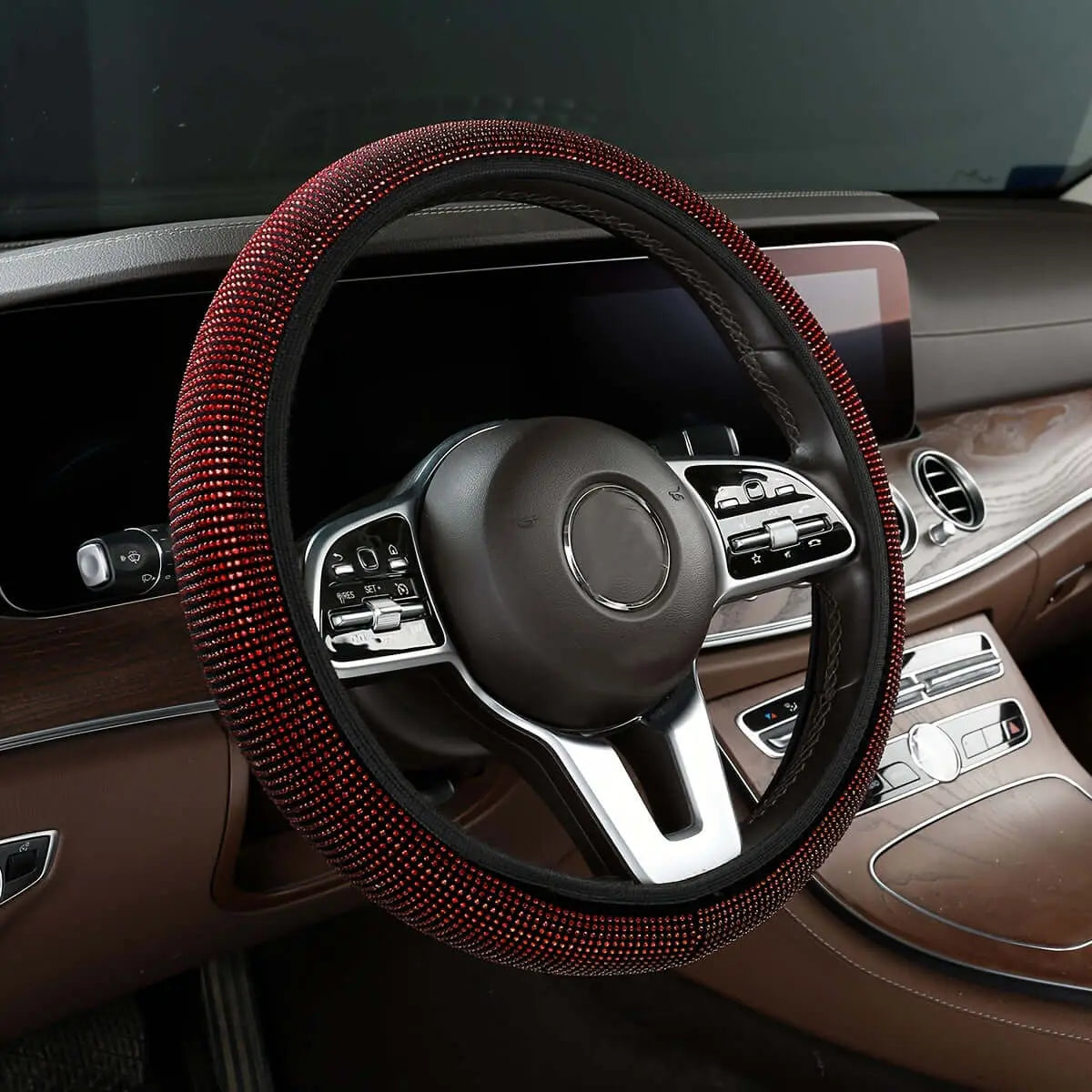 LUXEHAEVEN Luxury Bling Steering Wheel Cover - Stretch Fit