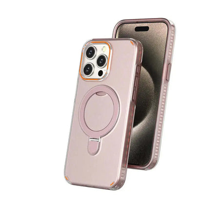 LUXEHAEVEN Colorful Magnetic Bracket Phone Case With Holder Stand Cover For Magesafe Magnetic Transparent Wireless Charge Case For Phone LuxeHaeven