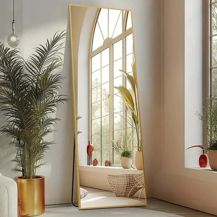 LUXEHAEVEN Full Length Arched/Rect Mirror with Stand
