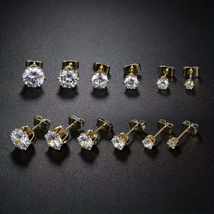 LUXEHAEVEN Sparkling Titanium Steel Earrings