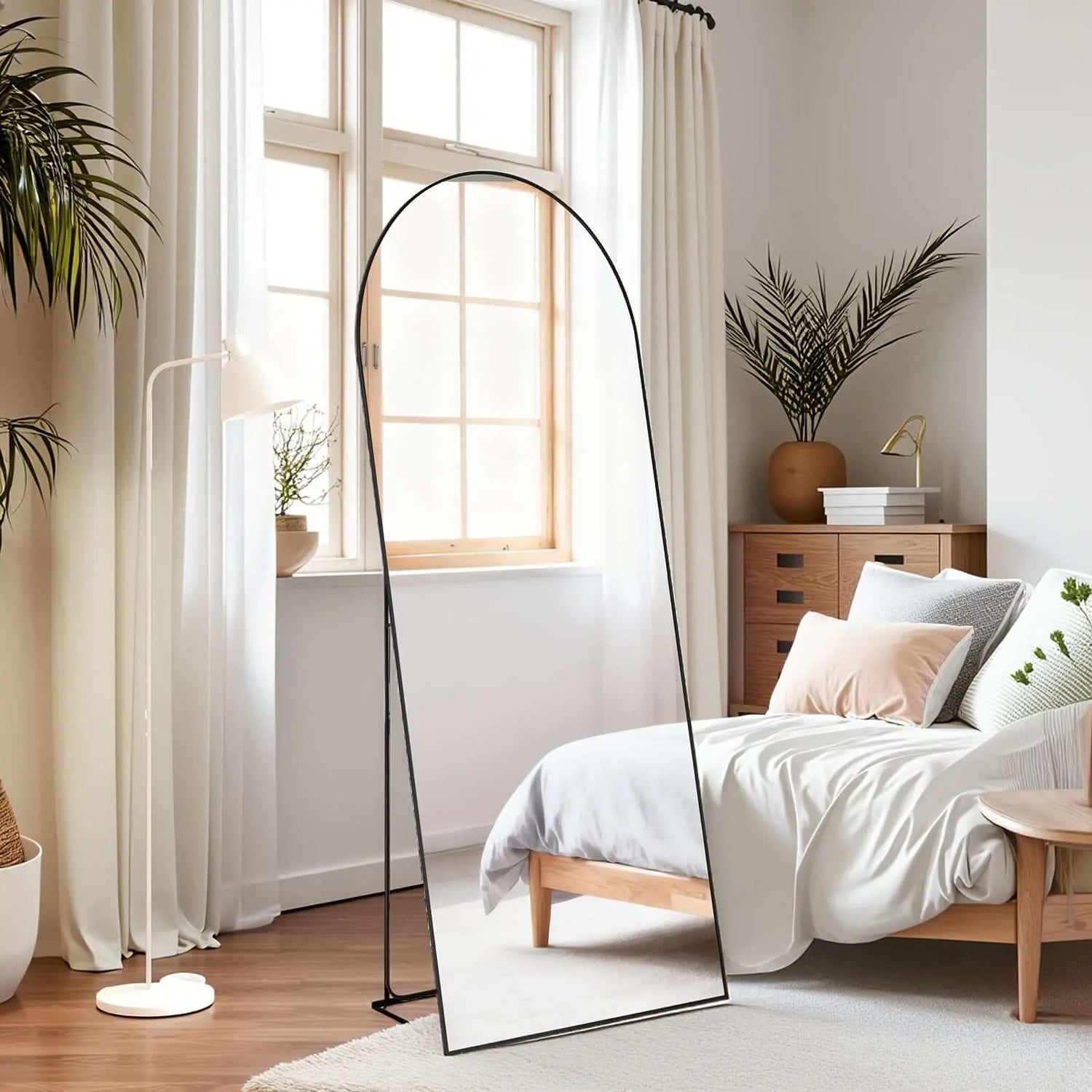 LUXEHAEVEN Full Length Arched/Rect Mirror with Stand