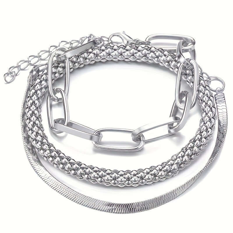 LUXEHAEVEN Multi-Layer Chain Bracelet Set
