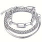 LUXEHAEVEN Multi-Layer Chain Bracelet Set
