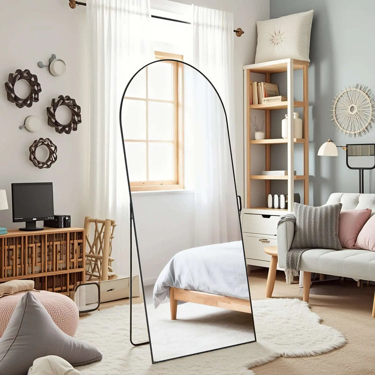 LUXEHAEVEN Full Length Arched/Rect Mirror with Stand
