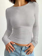 LUXEHAEVEN Women’s Fitted Long-Sleeve T-Shirt - Casual Style