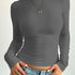 LUXEHAEVEN Women’s Fitted Long-Sleeve T-Shirt - Casual Style