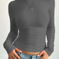 LUXEHAEVEN Women’s Fitted Long-Sleeve T-Shirt - Casual Style