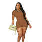 LUXEHAEVEN Two-Piece Set Short-Sleeve Top And Shorts LuxeHaeven