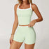 LUXEHAEVEN Nude-Feel Yoga Set Contrasting Colors, Crossed Back Design, Tight-Fitting Yoga Wear LuxeHaeven