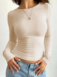 LUXEHAEVEN Women’s Fitted Long-Sleeve T-Shirt - Casual Style