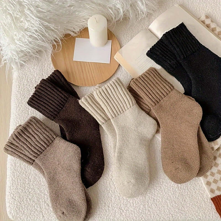 LUXEHAEVEN: 5-Pack Thick Winter Mid-Calf Socks