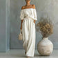 LUXEHAEVEN Casual Two-Piece Womens Outfit Off-Shoulder Top And Wide-Leg Pants Set LuxeHaeven