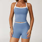 LUXEHAEVEN Nude-Feel Yoga Set Contrasting Colors, Crossed Back Design, Tight-Fitting Yoga Wear LuxeHaeven