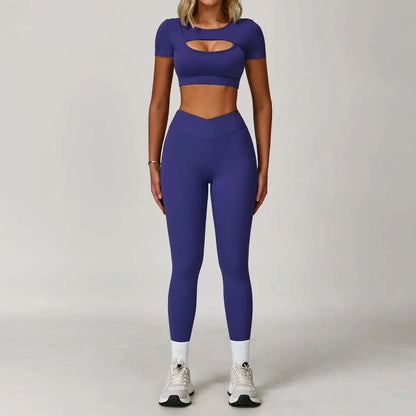 LUXEHAEVEN Color-block Yoga Set With A Beautiful Back LuxeHaeven